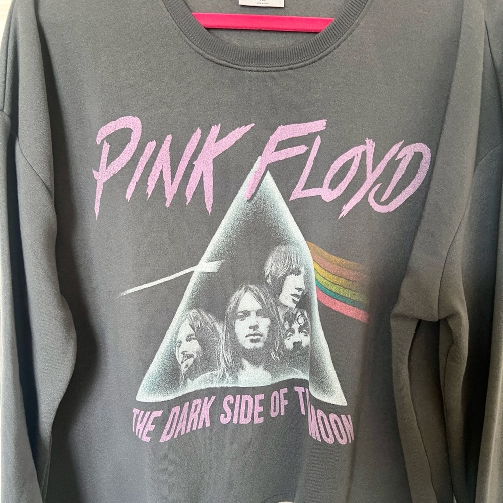 Pink Floyd Graphic Gray Cropped Sweatshirt - Picture 2 of 4